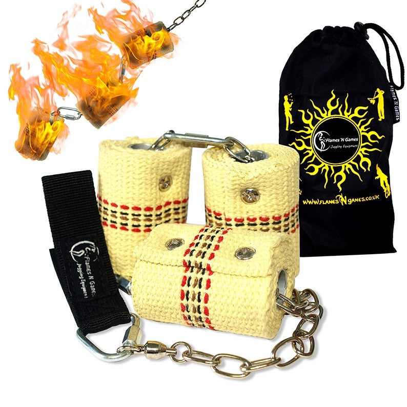 FNG Fire Poi Set – Triple Burner – a pair of 3 x 65mm wicks