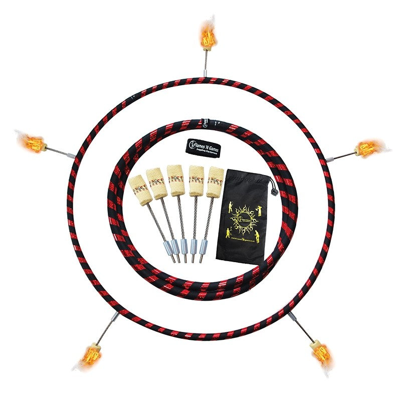 FNG Travel Fire Hoop 90 cm with 5 Wicks + Wick Bag