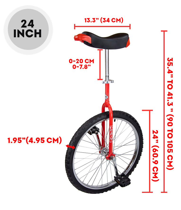 20 inch Indy unicycle dimensions