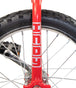 Close-up of Indy logo on the unicycle