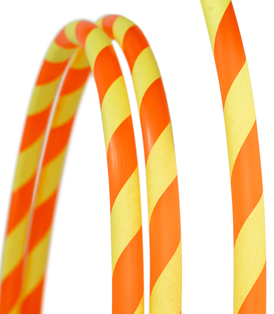 Juggle Dream Flex Elastic Hoop - yellow/orange colour - close up picture