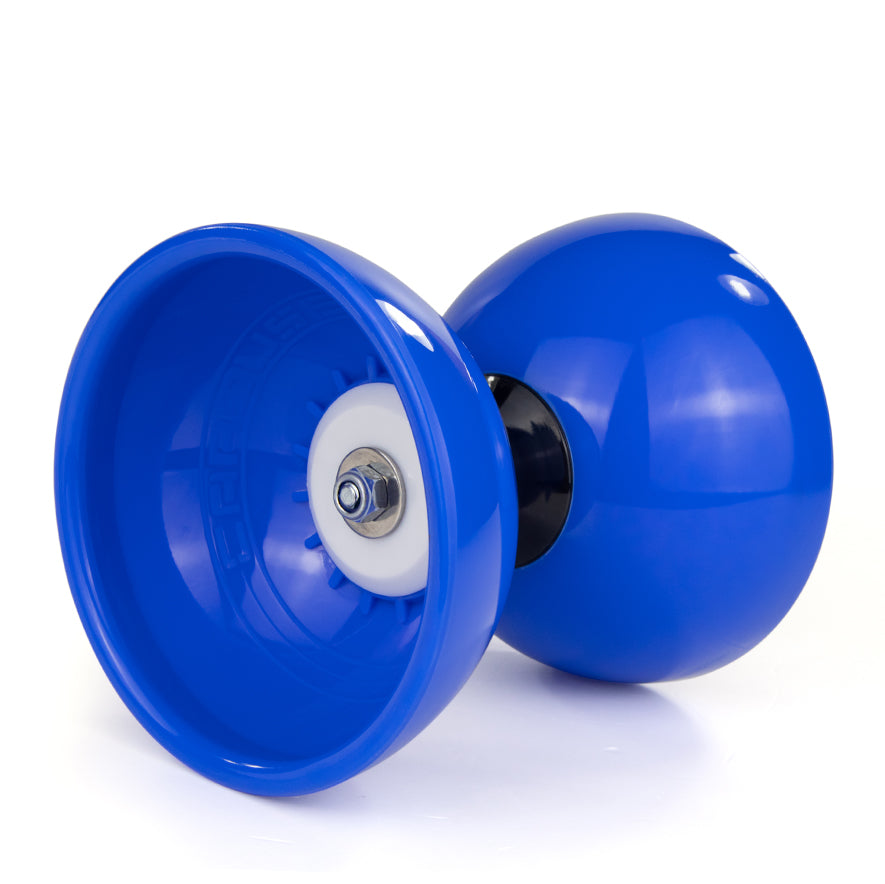 Juggle Dream Carousel Bearing Diabolo from side - Blue colour