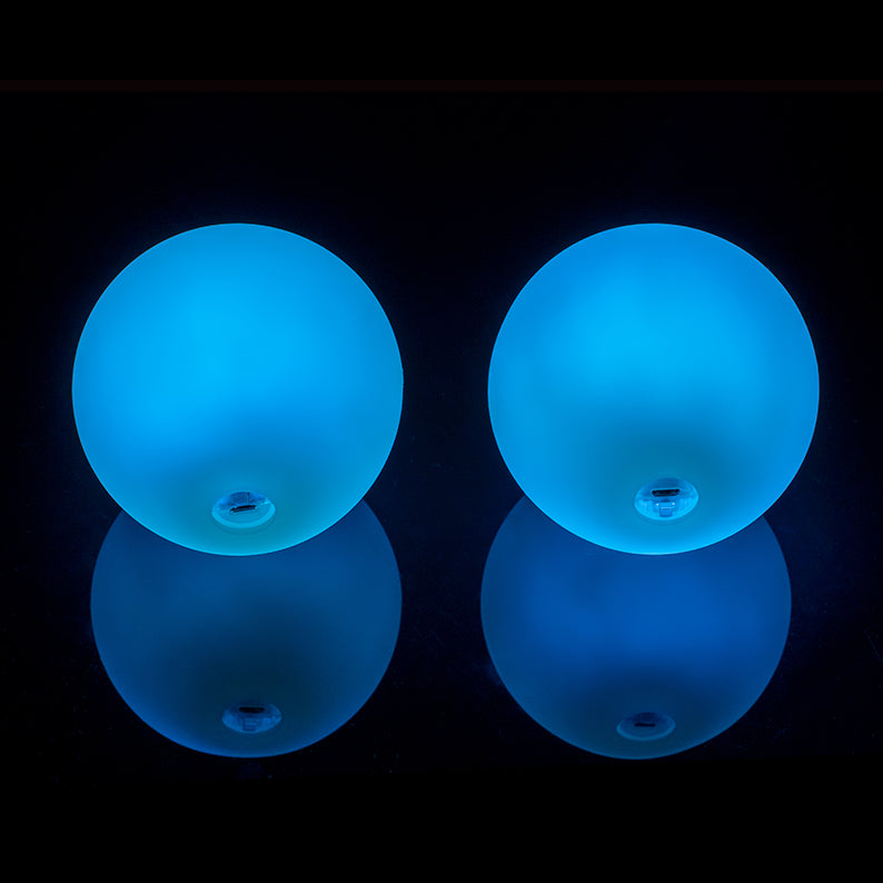 Two 95 mm LED Contact Pois glowing in blue