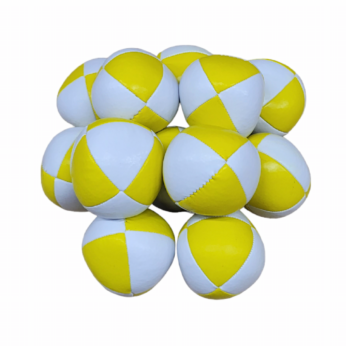 Juggle Dream 120g 8-panel Squeeze Thud Juggling Ball - Yellow/white - Bulk deal