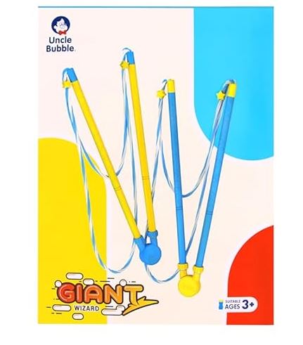 Uncle Bubble Giant Wizard 2-Pack - Includes 2 Pair Wands & Concentrated Bubble Solution