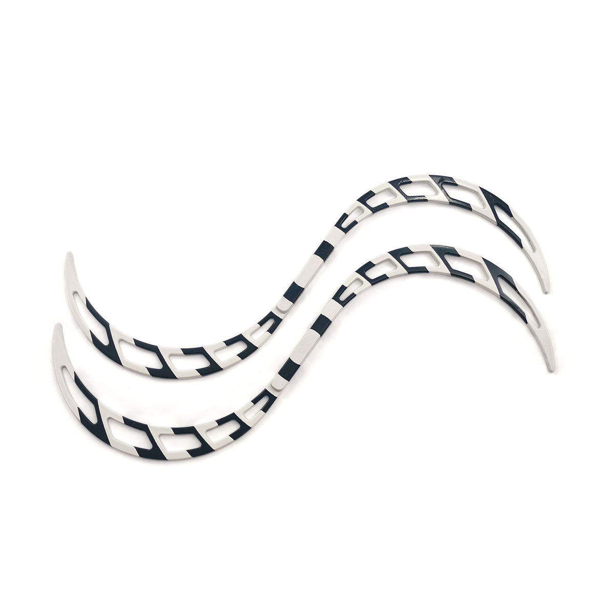Flowgeng Pair With Lattice-Stripe Cutouts by Flow DNA - Black&White