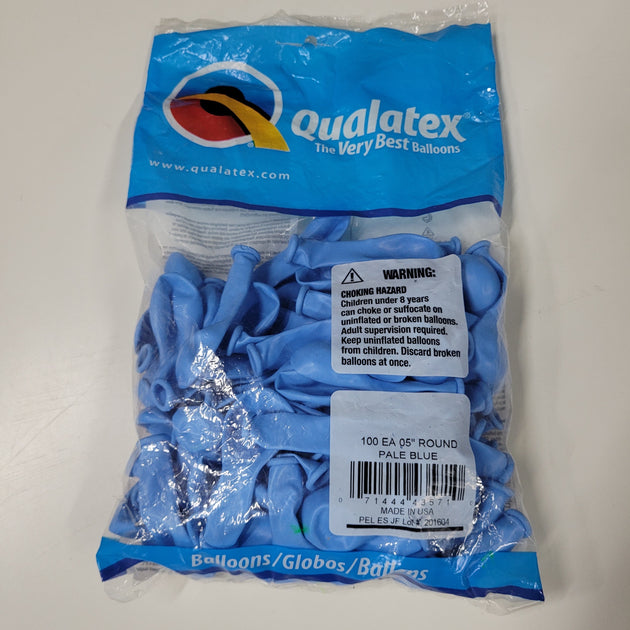  Qualatex 5" Round Balloons - Pale Blue - Bargain Basement