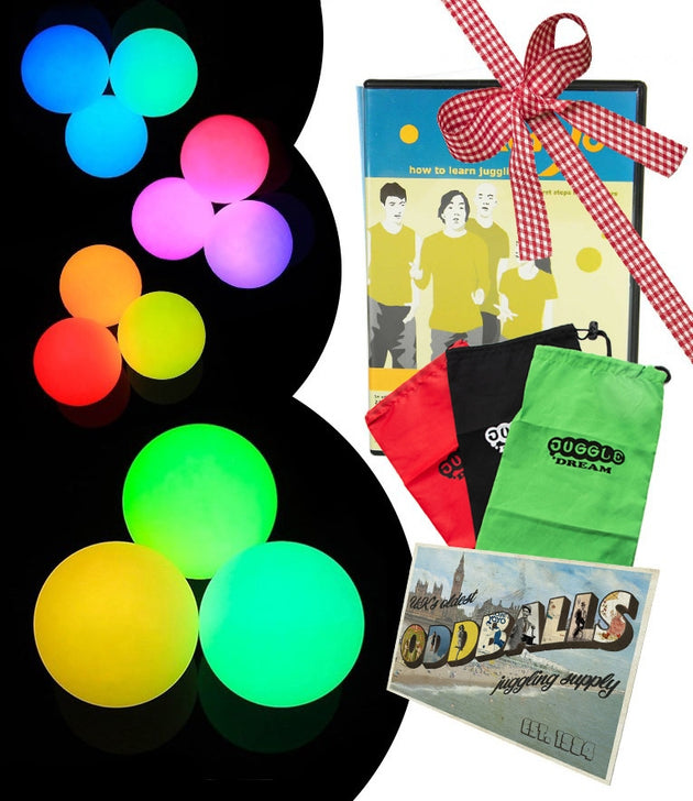 3 Oddballs 70mm Multi-Function LED Glow Ball Twist - DVD - Bag -  Postcard - RRP £85.99