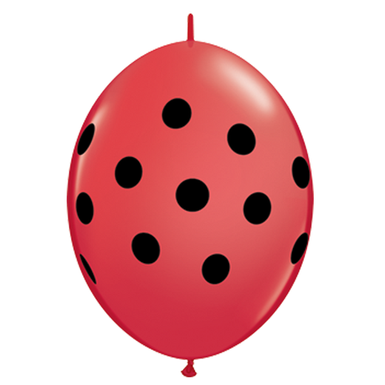 Qualatex 6" Q-Link Polka Dot Balloons - Red