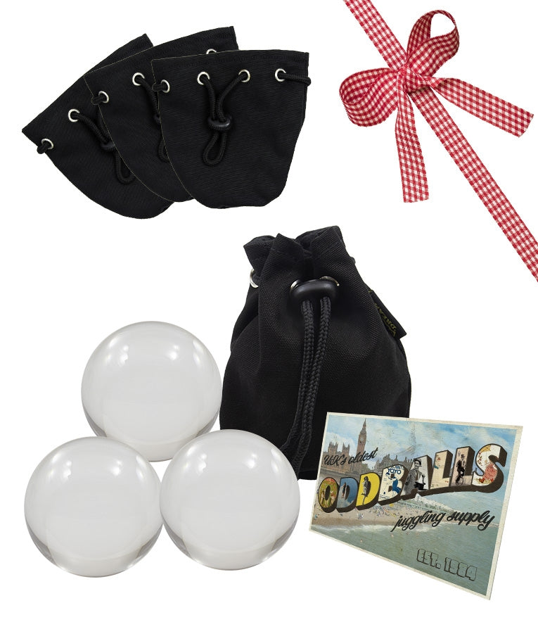 3 JD 60mm Clear Acrylic Contact Juggling Ball - 3 BAG - POSTCARD - RRP £44.97