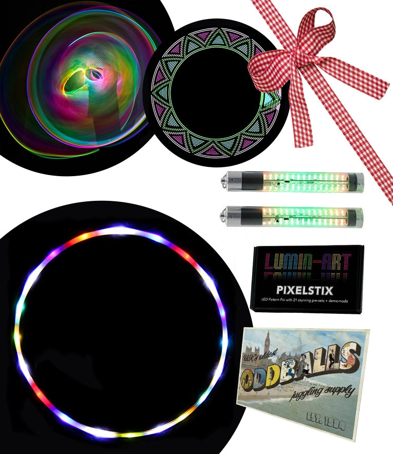 JD Aurora Pro LED Hoop 86cm - JD Luminart Pixel Sticks LED Pattern Poi - POSTCARD - RRP-£319.97