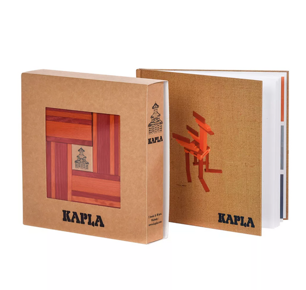 Kapla Book and Colours Box - Red/Orange