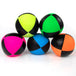 Two juggling balls on top of three juggling balls from front