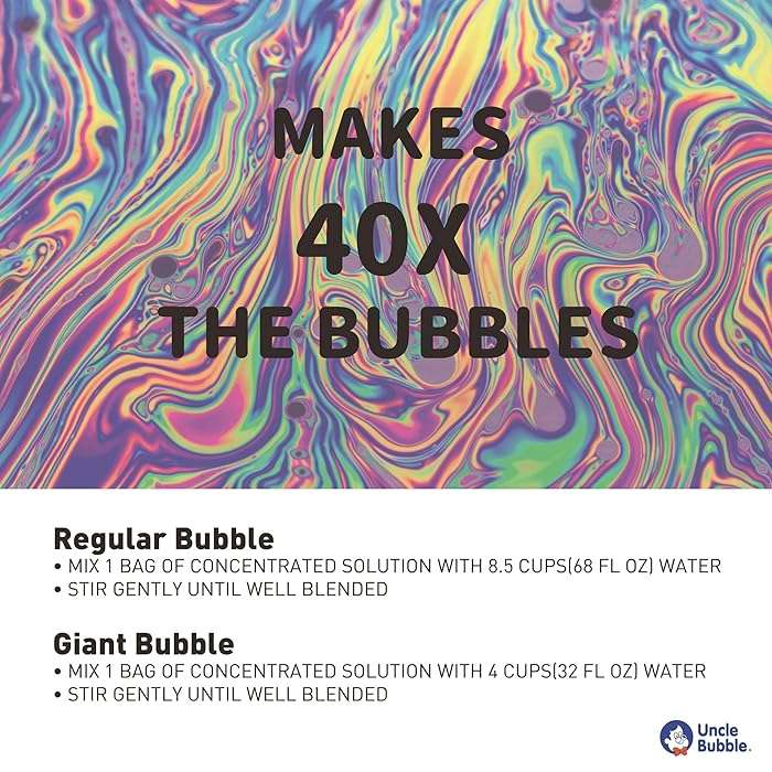 Uncle bubble refil concentrate 1:9 50ml  (3 Bags)