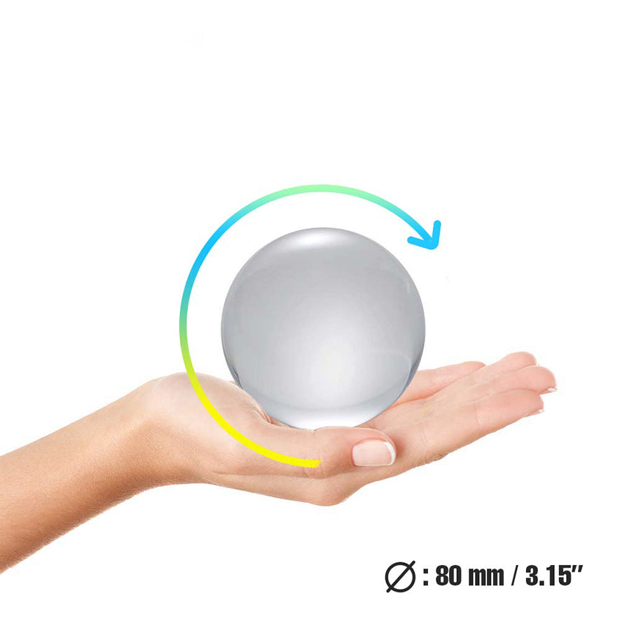80mm Juggle Dream Crystal Clear Contact Juggling Ball in hand - diameter 80mm/3.15"