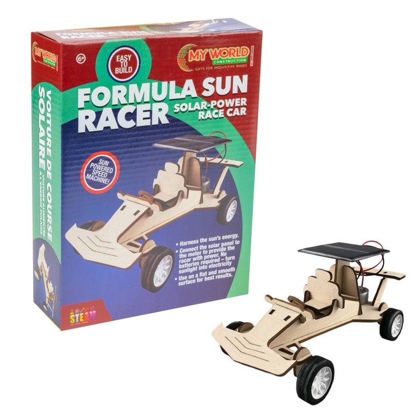 DIY Wooden Solar Racer Kit: Slot-Together Green Energy STEM Toy
