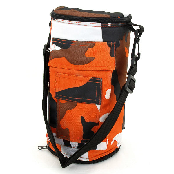 Opened Orange/ Brown/ Black/ White colours design Diabolo Bag