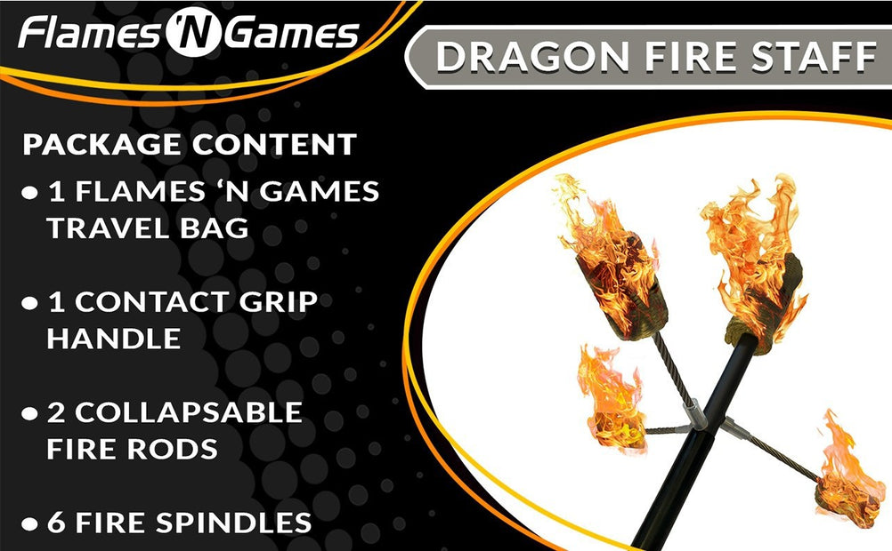 FNG Collapsible Dragon Fire Staff - 1.5m