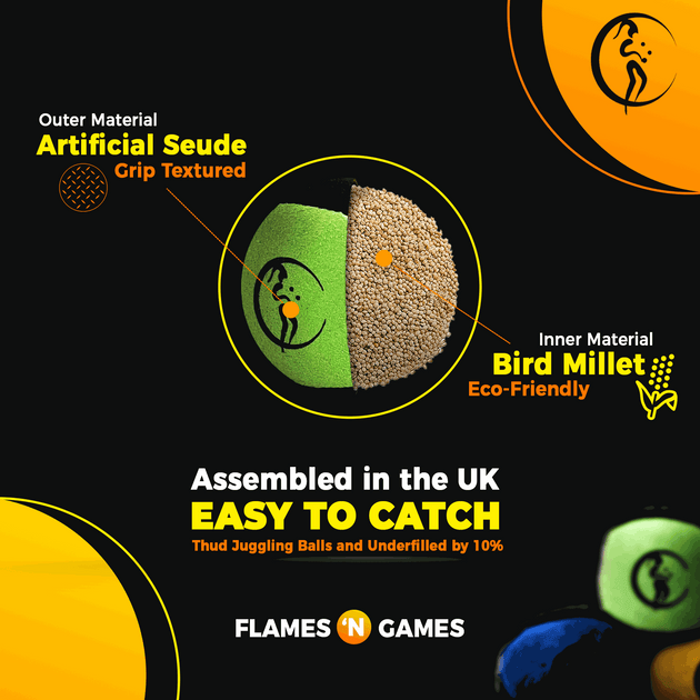 Flame 'N Games Suede Juggling Balls - Bulk Deal