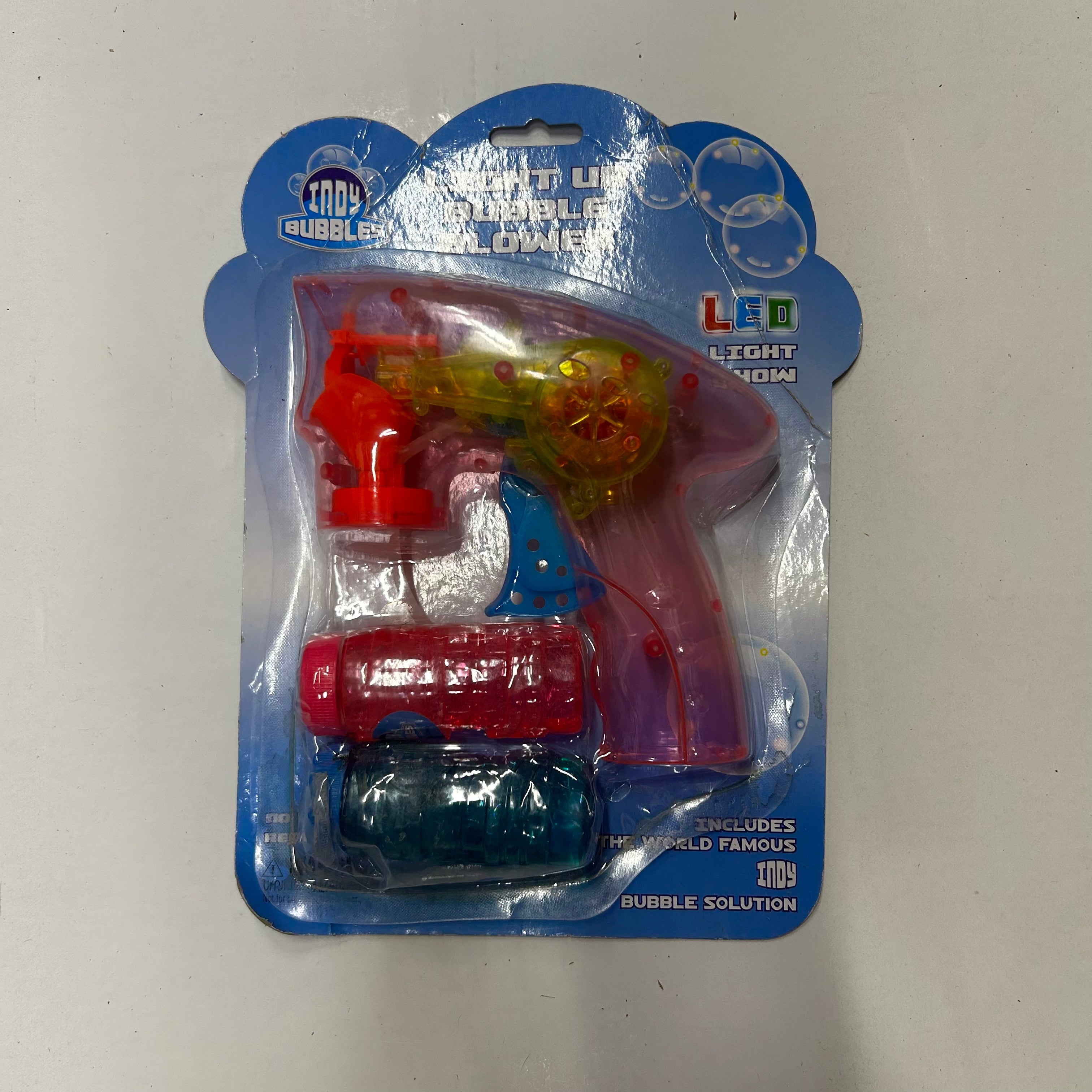 Indy Light Up Bubble Machine Toy for Kids with Bubble Solution - Bargain Basement