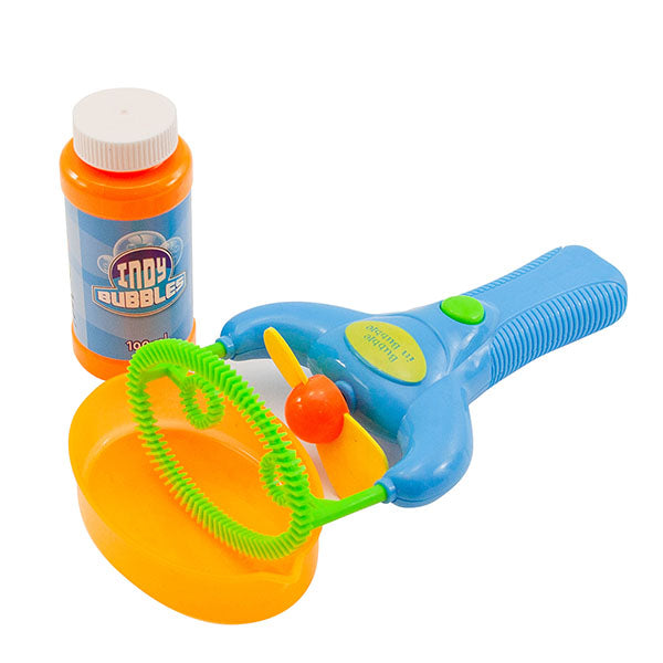 Indy Double Bubble Blower with bottle of bubble solution