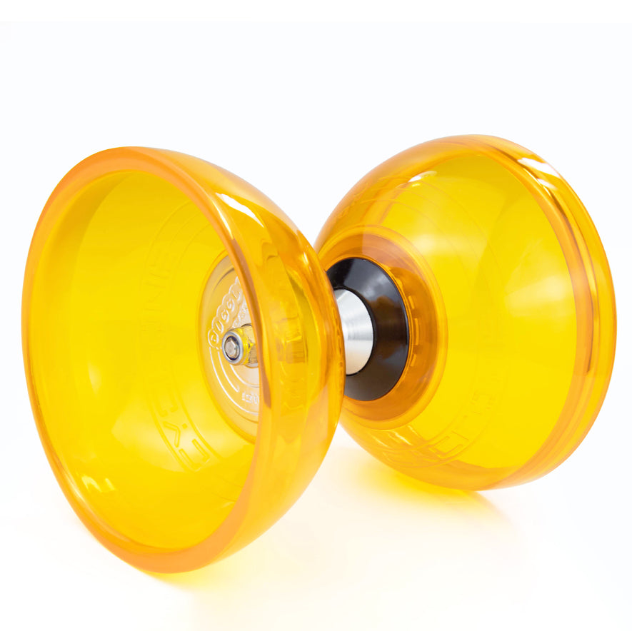 Juggle Dream Cyclone Quartz 2 Diabolo from side - orange colour