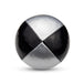 A black and silver Juggle Dream 120g thud juggling ball