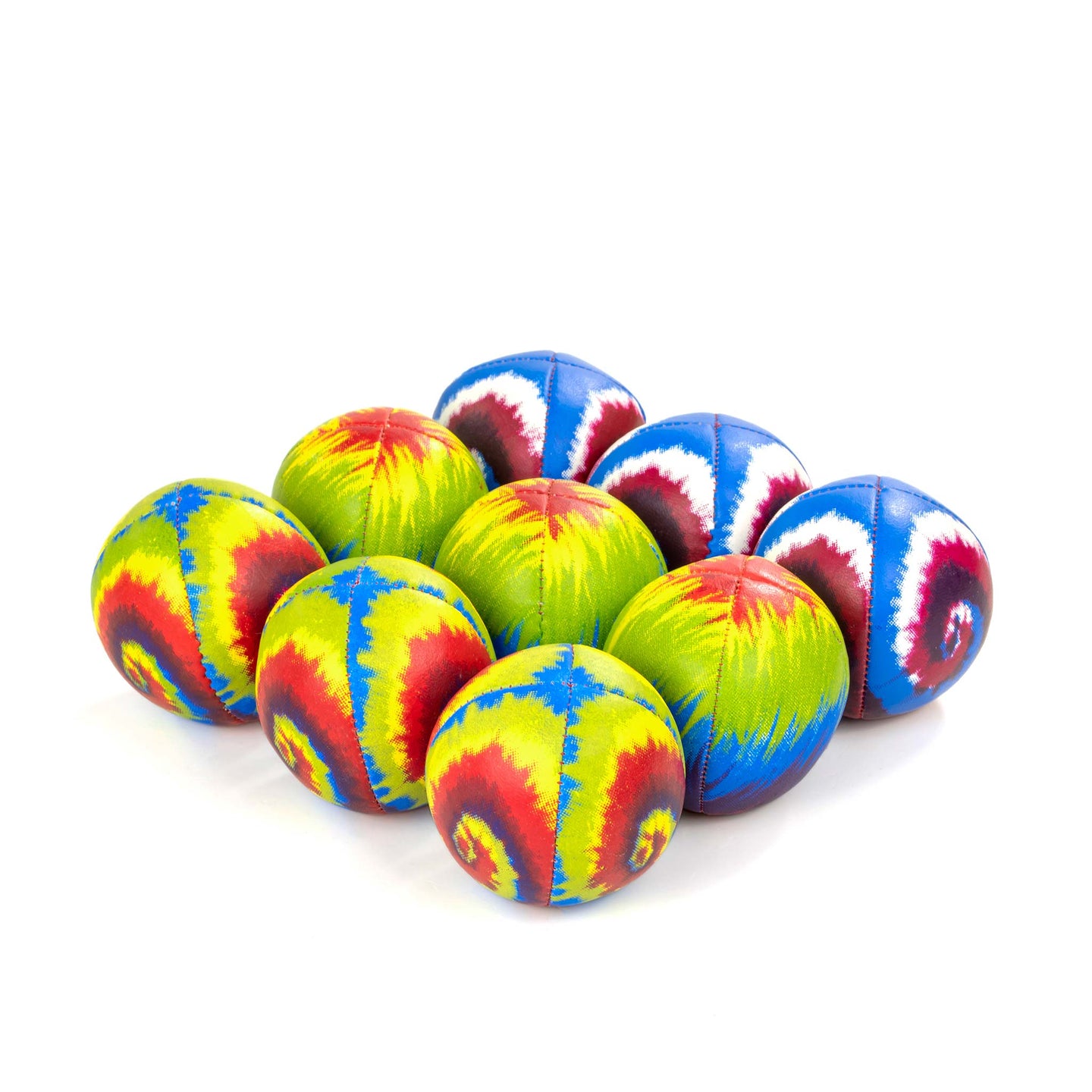 Juggle Dream Festival Tye Dye Swirls lying in square order