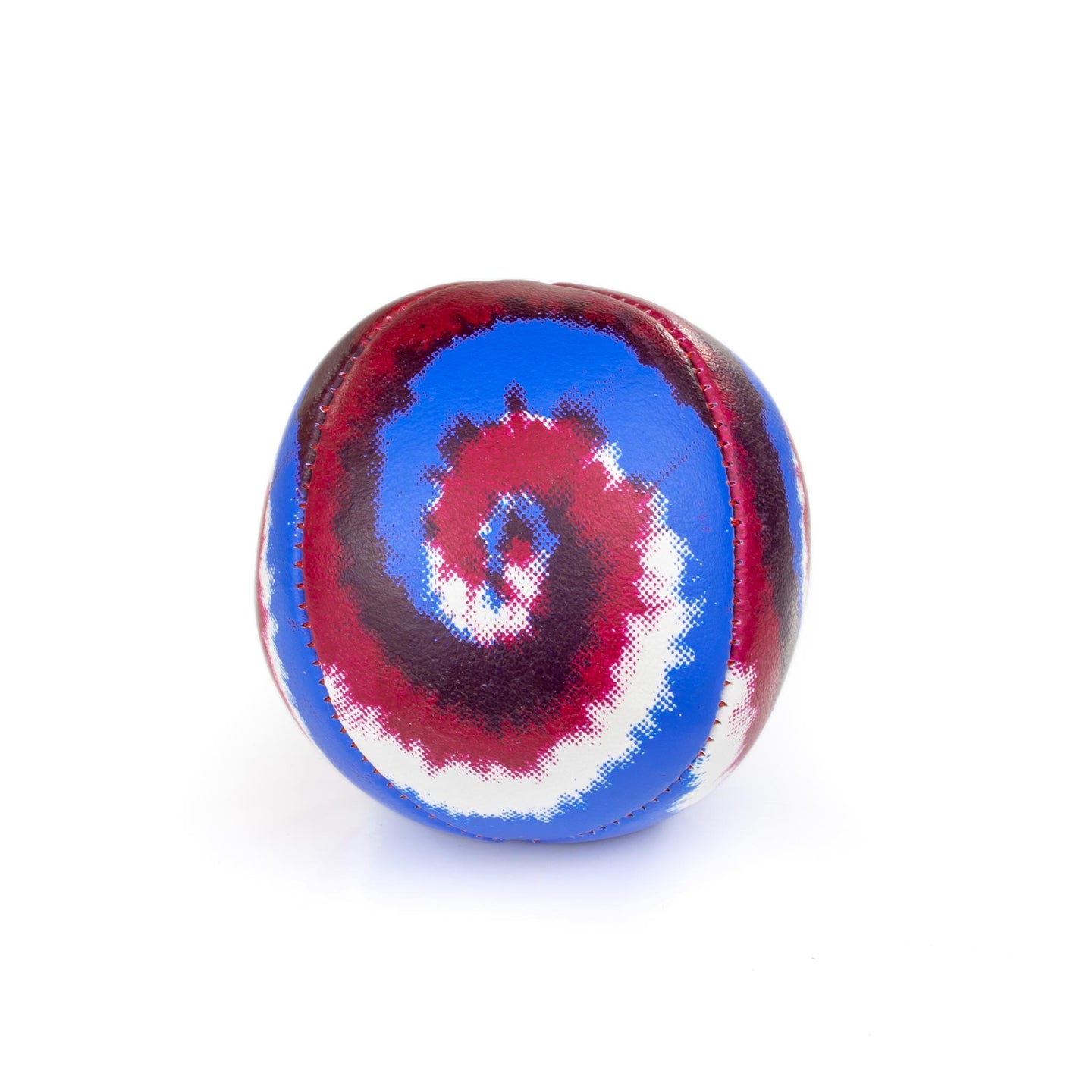 Blue / White / Red Swirl tye dye juggling ball