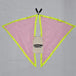 Pink/yellow outstretched Flag Poi with Bag in the middle