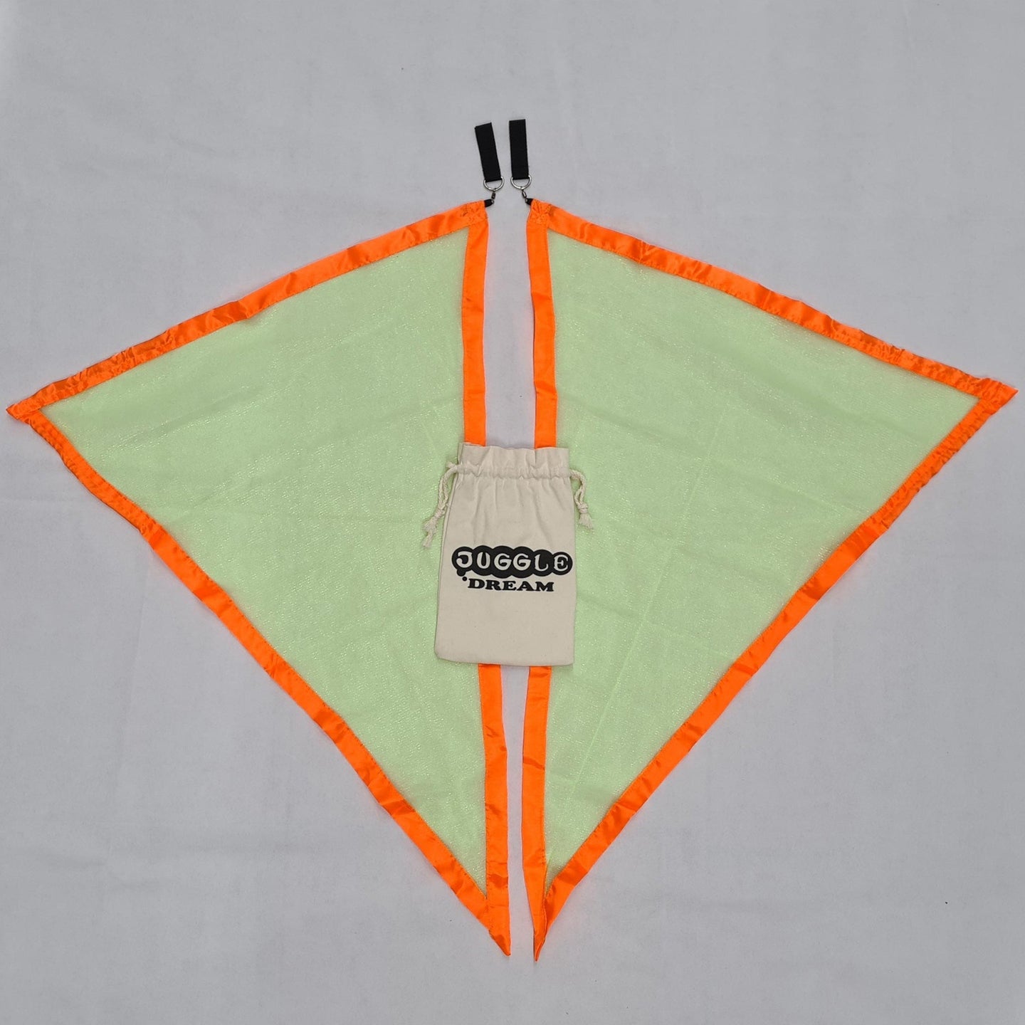Yellow/orange outstretched Flag Poi with Bag in the middle