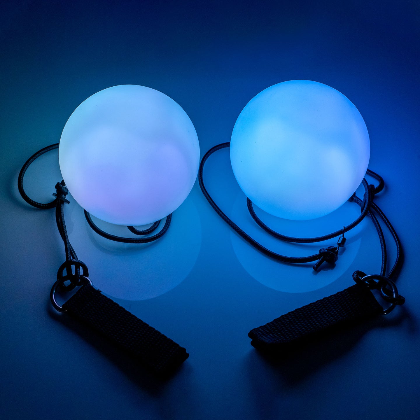 LED Poly Poi glow in blue light