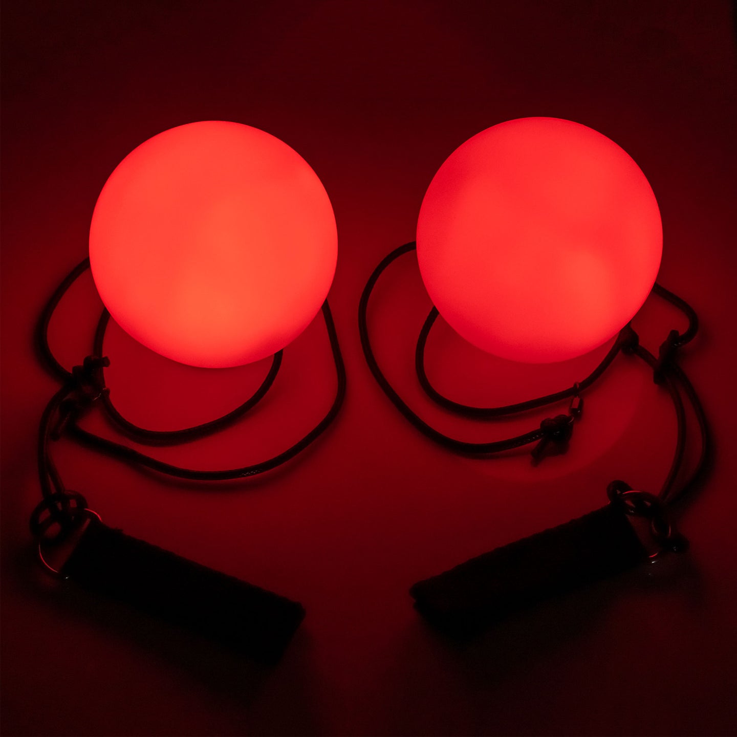 LED Poly Poi glow in red light