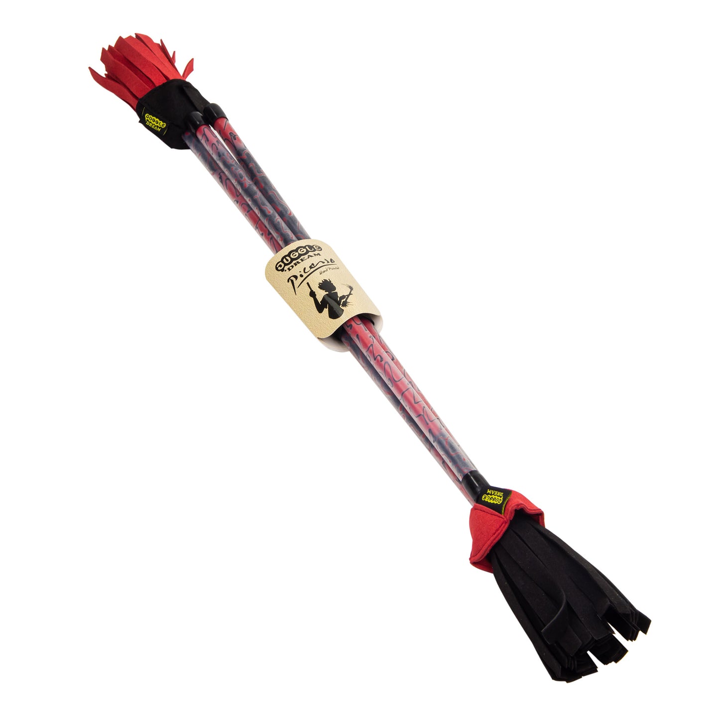 Packed Red/ Black Picasso Flower Stick with Handsticks 