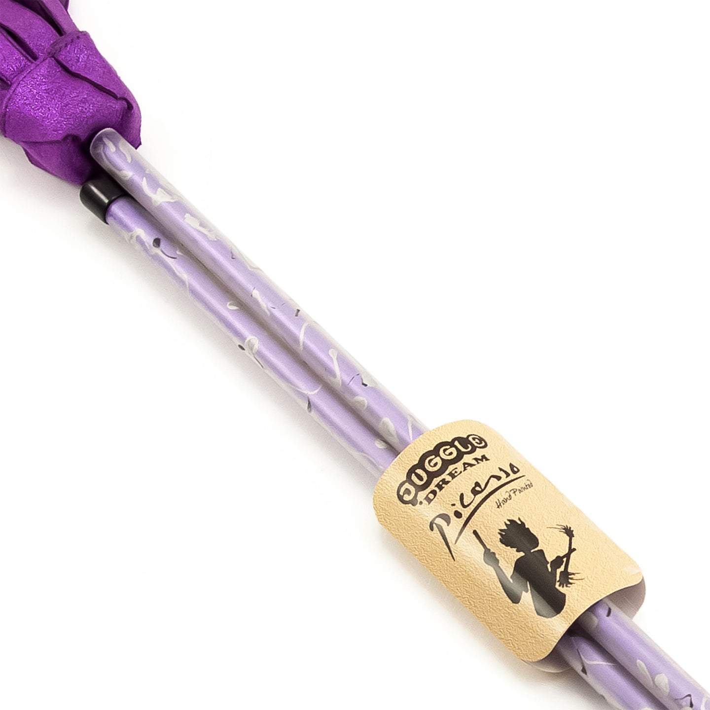 Close-up of packed Purple Flower Stick label 