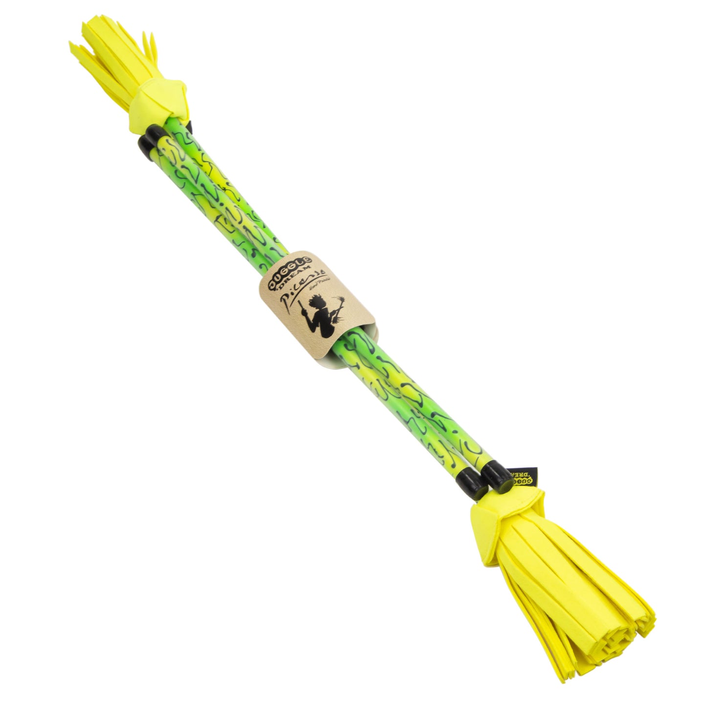 Packed Yellow/ Green Picasso Flower Stick with Handsticks 
