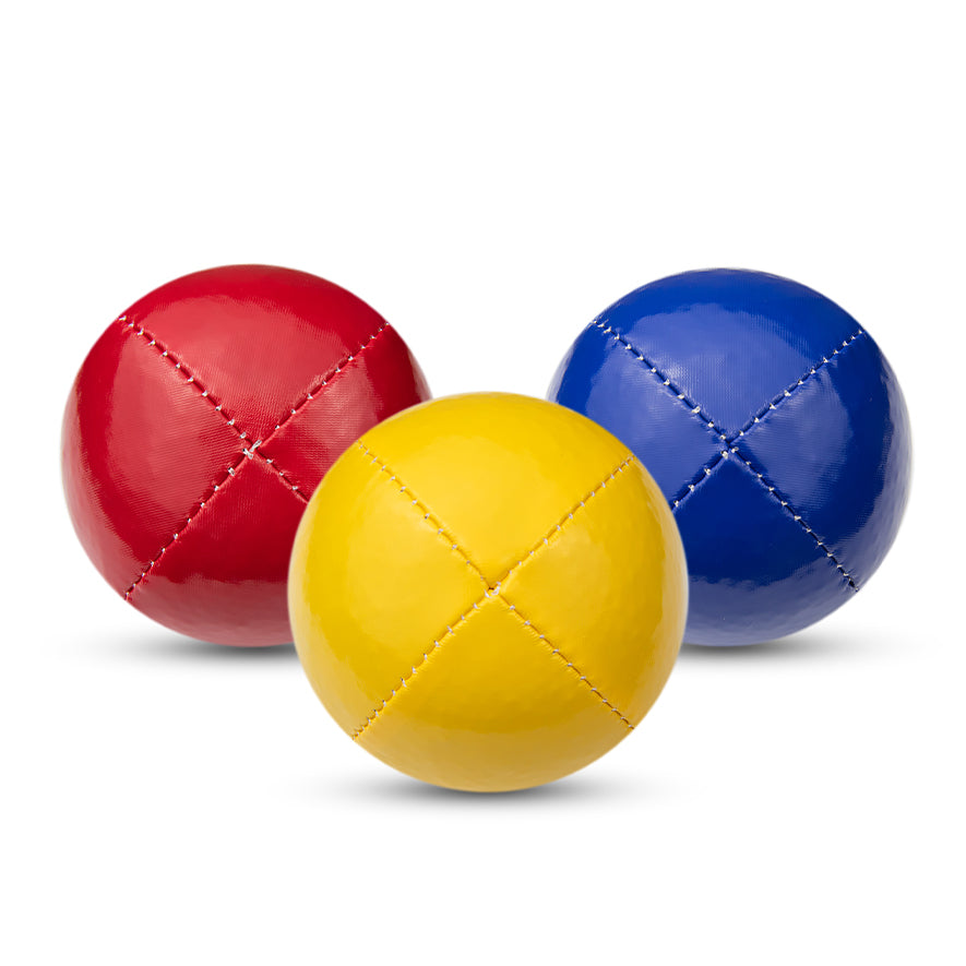 Juggle Dream Set of 3 Professional Juggling Balls - solid red, blue, yellow colours
