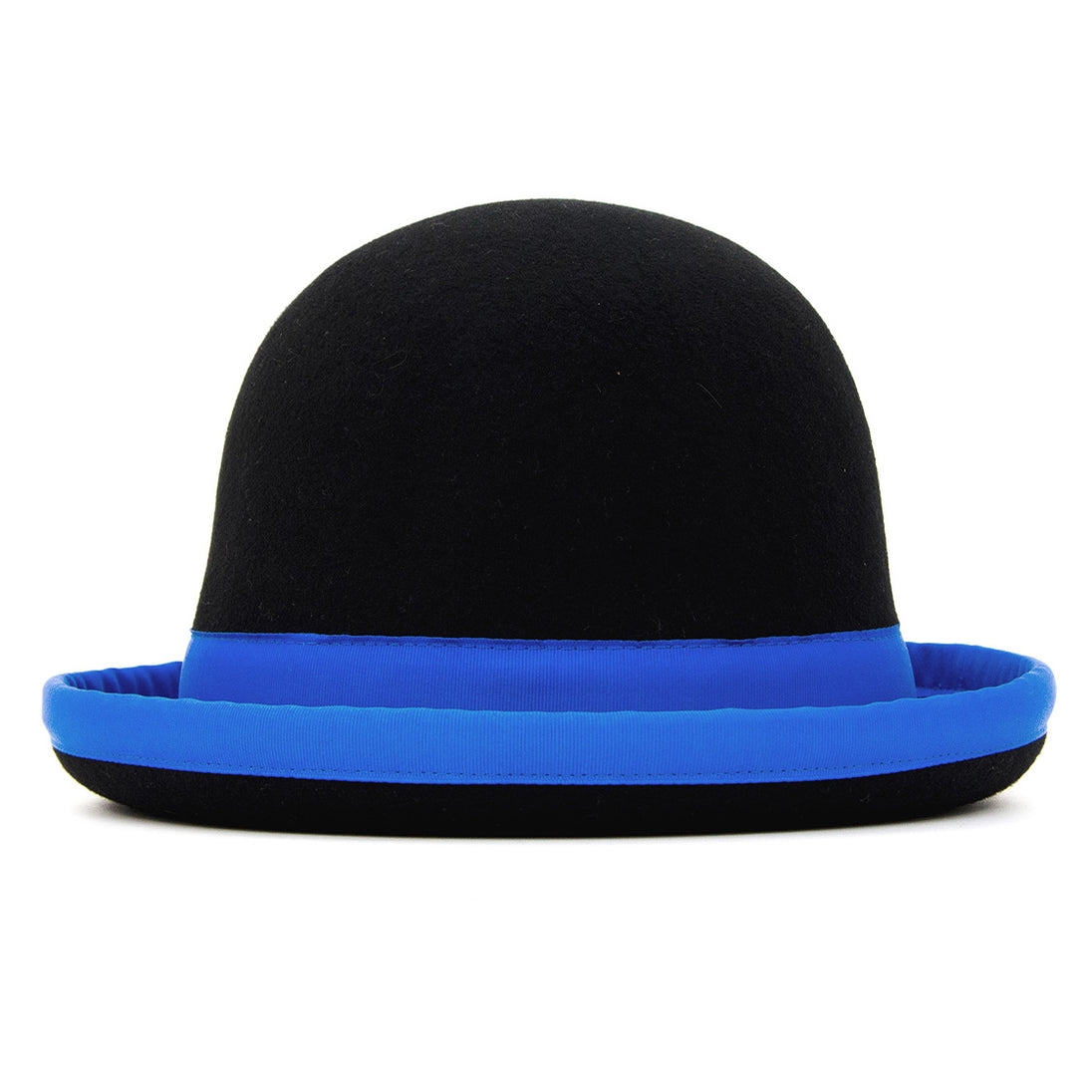 Black with blue trim Hat from side