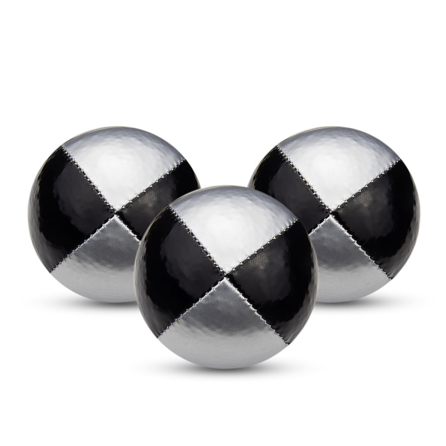 Juggle Dream Set of 3 Professional Juggling Balls - silver/black colours