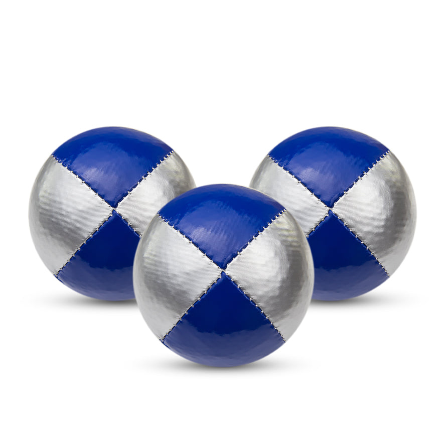 Juggle Dream Set of 3 Professional Juggling Balls - silver/blue colour