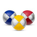 Juggle Dream Set of 3 Professional Juggling Balls - silver/blue, silver/red, silver/yellow colour