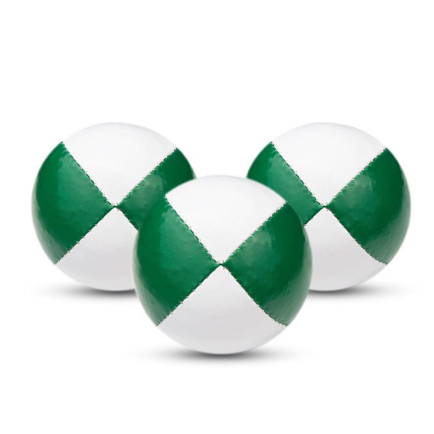 Juggle Dream Set of 3 Professional Juggling Balls - white/green colour