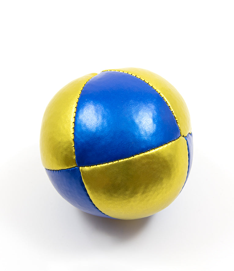 Blue and golden 8-panel Squeeze Juggling Ball 
