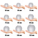 Various sizes of Clear Contact Juggling Balls in Hands