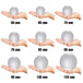 All sizes of Clear Contact Juggling Balls in hands