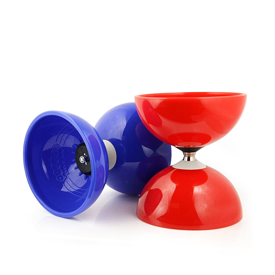 Juggle Dream Big Top Bearing Diabolos - red and blue colours