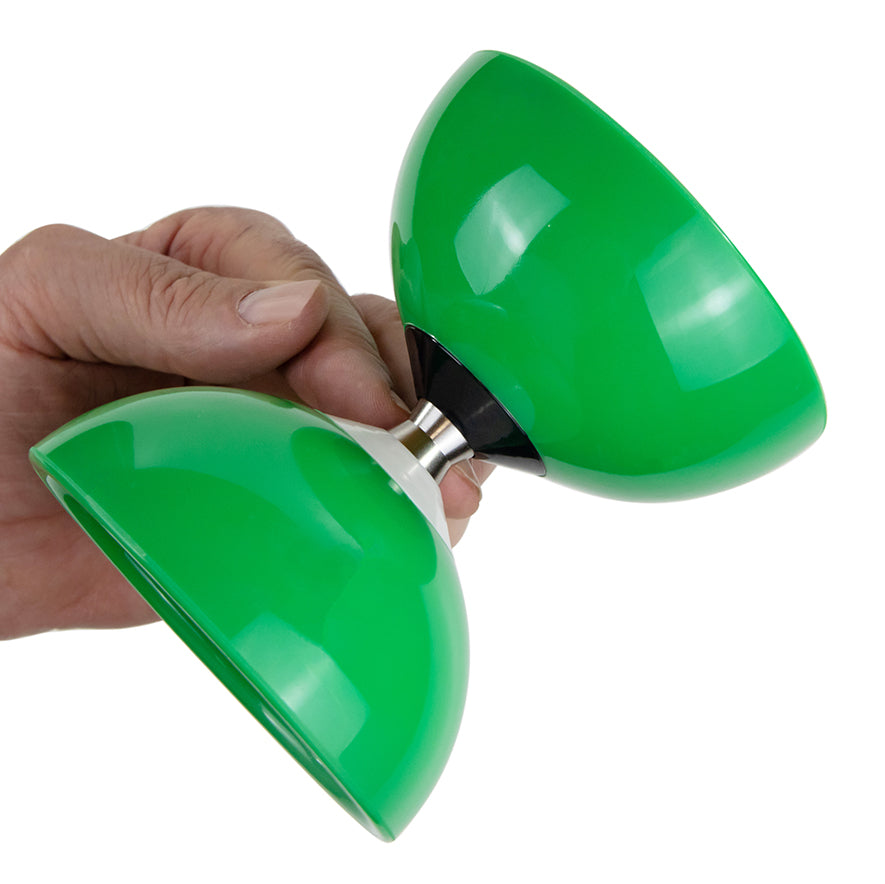 Juggle Dream Carousel Bearing Diabolo in hand - Green colour