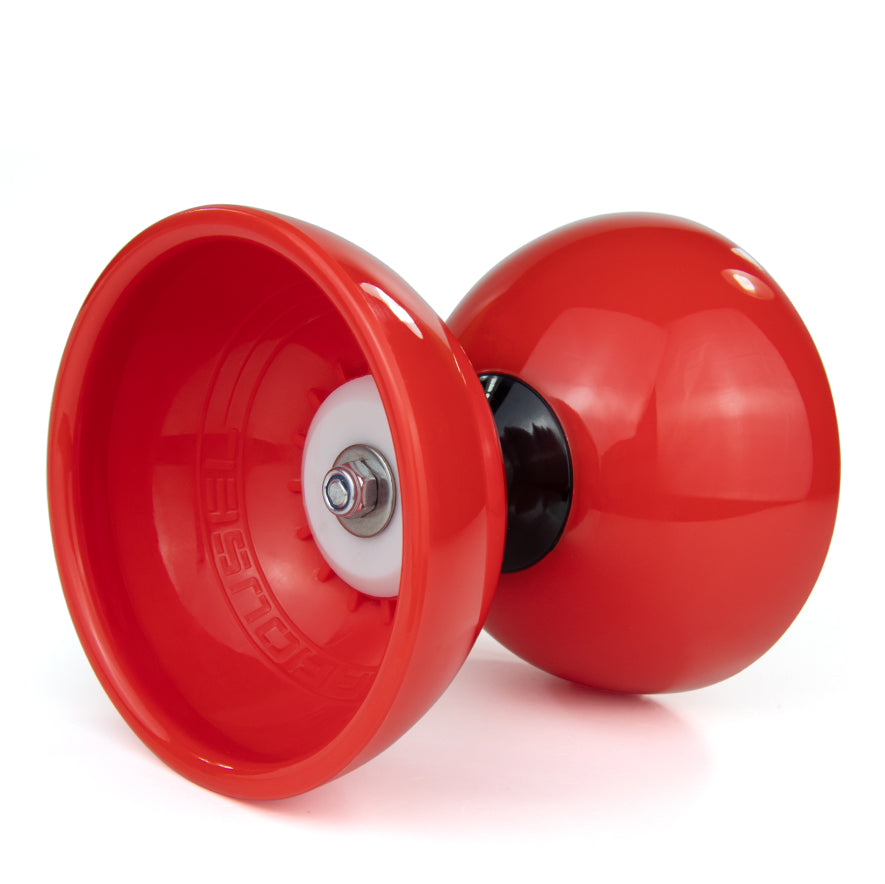 Juggle Dream Carousel Bearing Diabolo from side - Red colour
