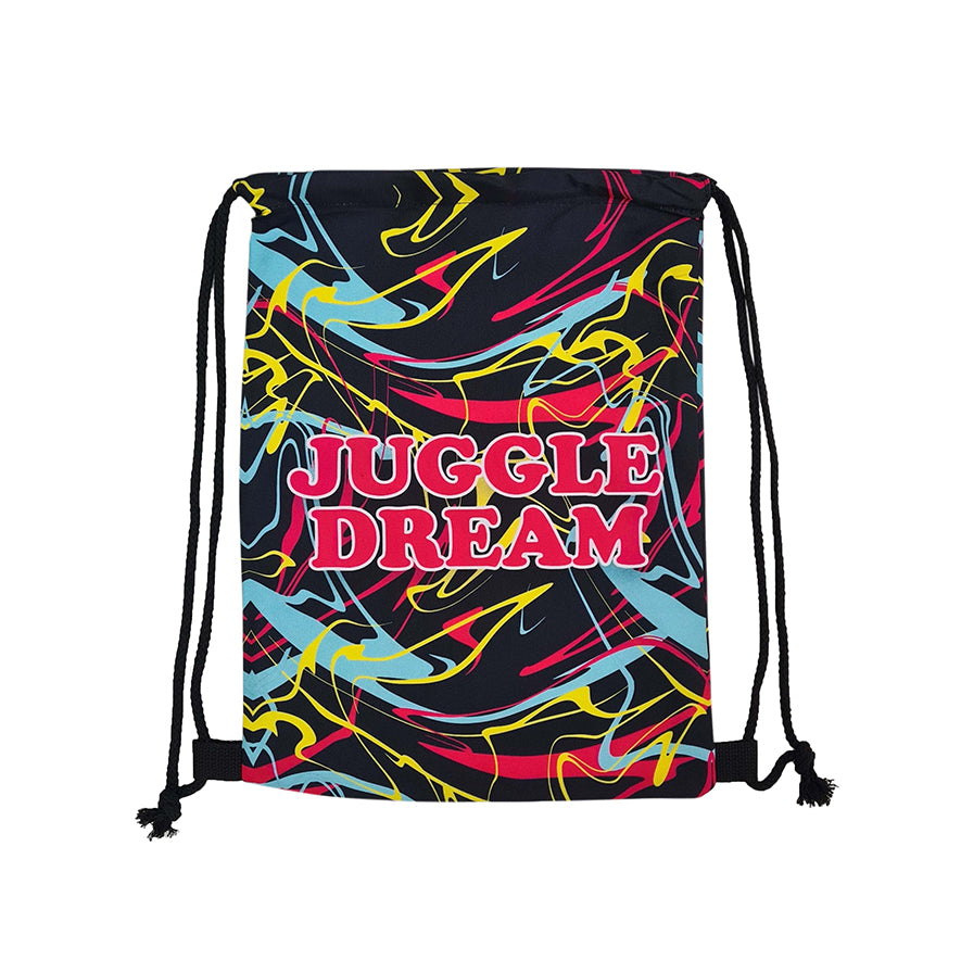 Front side of empty Juggle Dream Drawstring Bag 