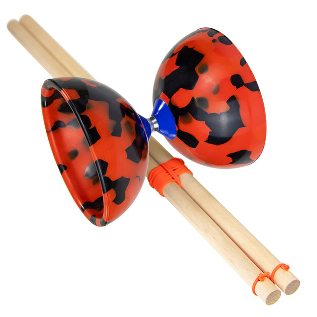 Juggle Dream red and black colours Fixed Diabolo Toy with wooden handsticks